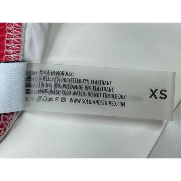 Solid & Striped x RE/DONE Malibu One Piece Swimsuit Red White Retro High Cut XS - Picture 11 of 12